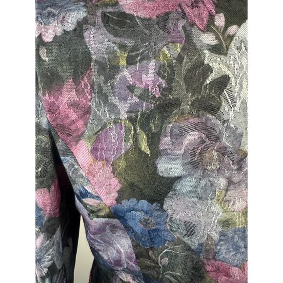 Vintage Unbranded Floral Peplum Dress Secretary Romantic Prairie Layered Size 16 - Picture 7 of 16